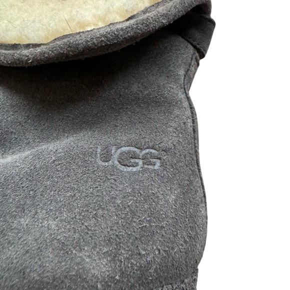 Ugg Lynnae Suede Leather Brown Fold Over Shearling Clogs Booties Size 8 - Picture 5 of 6